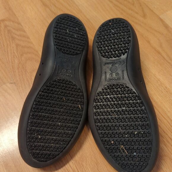 Crocs at Work Shoes Ballet Flats Womens 8 Black Casual Slip Resistant Comfort - Picture 6 of 7